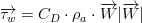 \overrightarrow{{\tau_w}} = C_D \cdot \rho_a \cdot \overrightarrow{W}|\overrightarrow{W}|