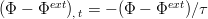  (\Phi - \Phi^{ext})_{,\,t} = - (\Phi-\Phi^{ext})/\tau