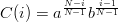 C(i) = a^{\frac{N-i}{N-1}}b^{\frac{i-1}{N-1}}\quad