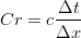 Cr = c \frac{\Delta t}{\Delta x}